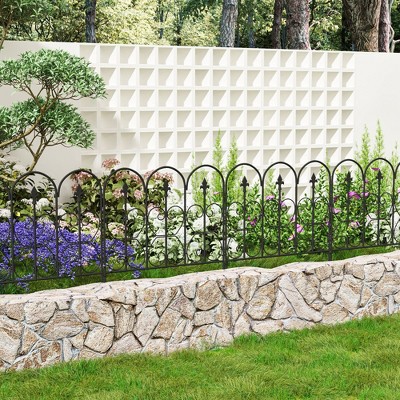 FUFU&GAGA 5/10 Pack Garden Border Fence Panels Heavy Duty Rustproof Metal Landscape Edging for Outdoor Use