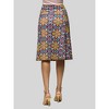 24seven Comfort Apparel Womens Bright Floral Print Comfortable Elastic Waist Knee Length Skirt - 3 of 4