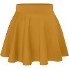 Women's Stretch Flared Mini Skirt - Super Short Skate Style in Nylon Ponte for Casual Wear Mustard - 4 of 4