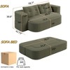 MYINDA 78.7 " 2-in-1 Foldable Sofa, Corduroy Sofa, Convertible Floor Sofa Bed, with Multi Functional Blanket,Suitable for Living Rooms, Offices - 3 of 4