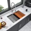 Gulches Single Bowl Undermount Workstation Kitchen Sink, 16 Gauge 304 Stainless Steel, 27"x19"x10" - 2 of 4