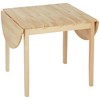 HOMCOM 55 Solid Wood Kitchen Table, Drop Leaf Tables for Small Spaces,  Folding Dining Table, Natural