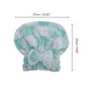 Unique Bargains Water-absorbent Bow Argylen Hair Towel Blue 1 Pc - 2 of 3