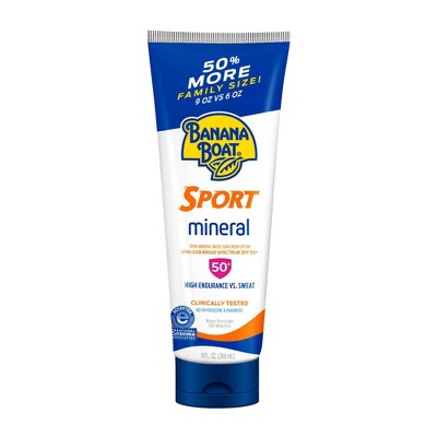 Banana Boat Sport 100% Mineral Sunscreen Lotion - SPF 50 - 9oz