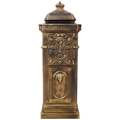 Vynxaria Copper Garden Floor Mailbox - Large-Capacity Outdoor Postbox with Vintage Design, 48" Tall