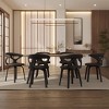 LeisureMod Upholstered Dining Chair in Leather with Dark Walnut Wood Frame Klyne Series - 3 of 4