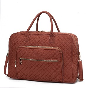 MKF Collection Jayla Solid Quilted Cotton Women’s Duffle Bag by Mia K - 1 of 4