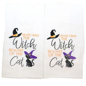 C & F ENTERPRISES 26.5 Inch Beware Of The Cat Towels Halloween Flour Sack Kitchen Towel - 1 of 3