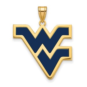 Black Bow Jewelry 14k Yellow Gold Plated Sterling Silver West Virginia Mountaineers NCAA Extra Large Pendant - 1 of 3