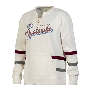 NHL Colorado Avalanche Women's Natural Long Sleeve Fleece Hooded Sweatshirt - 1 of 3