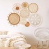 Aoibox Set of 8 Boho Woven Wall Baskets, Handmade Rattan & Seagrass Hanging Decor with Tassels for Home, 14.96" to 5.11" - 4 of 4