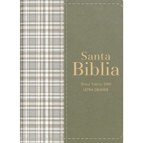 Biblia Rvr 1960 Compacta Símil Piel Cuadros Verde (Bible Rvr 1960 Compact Size Leatherlike Green Checked Pattern(spanish Edition) - (Leather Bound) - image 1 of 1