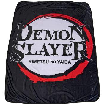 Surreal Entertainment Demon Slayer Logo Lightweight Fleece Throw Blanket | 45 x 60 Inches