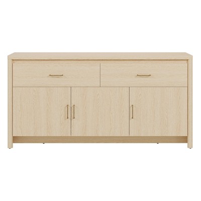 Spruce & Spring 59" Curved Buffet Sideboard with Fluted Front & Metal Handles — фото 5