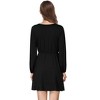 Coolmee Women's Spring Fall Pleated Mini Dress Long Sleeve Ruffle Causal Short Dress - 4 of 4