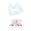 Hudson Baby Infant Girls Headband and Socks Giftset, Teal Pink, One Size - 4 of 4