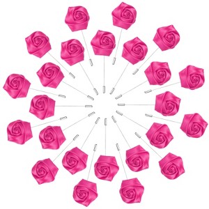 Unique Bargains Ribbon Alloy Multipurpose Use Durable Flower Lapel Pin 3.5 x 1.38 Inch  24 Pcs - 1 of 4