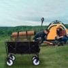 FURNIinspire Outdoor Serving Carts 225lbs Collapsible Foldable Wagon Cart Beach Wagon Utility Cart for Sports Gardeing, Black, 25.98"*17.32"*37.4" - 2 of 4