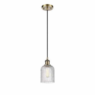 Bridal Veil - 1 Light Cord Hung Mini Pendant In Art Deco Style-9 Inches Tall and 5 Inches Wide