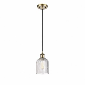 Bridal Veil - 1 Light Cord Hung Mini Pendant In Art Deco Style-9 Inches Tall and 5 Inches Wide - 1 of 1