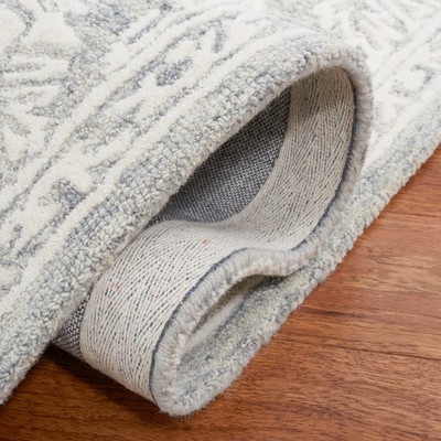 Hand-Tufted Dark Grey and Ivory Wool Area Rug