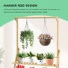 SUGIFT 3-Tier Bamboo Plant Shelf with Adjustable Hanging Rod – Multi-Functional Wooden Stand for Plants, Books, and Décor - 2 of 4