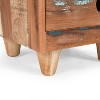 MAYEERTY Nightstand with 3 Drawers Vintage Natural Bedside Table for Bedroom Living Room - 4 of 4