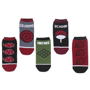 Naruto Shippuden Adult Akatsuki Clan Names Anime No Show Mix And Match Ankle Socks - 1 of 3