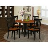 Dinette Set 5 Piece Round Table & Chairs - Black Cherry Finish - Home Kitchen Dining Room Set - 2 of 4