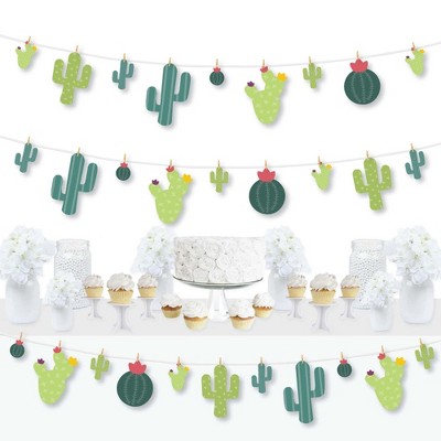 Big Dot of Happiness Prickly Cactus Party - Fiesta Party DIY Decorations - Clothespin Garland Banner - 44 Pieces