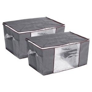 Unique Bargains Foldable Clothes Storage Bins Closet Organizers with Reinforced Handles Blankets Bedding - 1 of 4