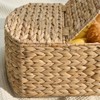 SEVOBAL Laundry Bags and Baskets Water Hyacinth Woven Brown Oval Kitchen and Picnic Basket Laundry Bags and Baskets, Brown, 16.1"*10.2"*8.3" - 4 of 4