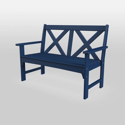 Blue wooden garden bench hot sale