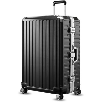 LUGGEX Aluminum Frame Luggage with Spinner Wheels, Zipperless Polycarbonate Hard Shell Suitcase