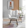 CAVINAS Boucle Fabric Glider Rocking Chair with High Backrest,Modern Upholstered Rocking Chairs,Nursery Accent Chair for Bedroom - 2 of 4