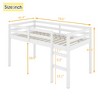 Dolonm Solid Wooden, Rubber Wooden Twin Loft Bed with Ladder, Bed Platform of Strengthened Slats - 4 of 4