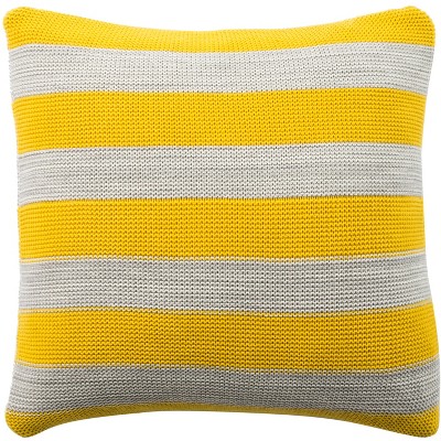 Sun Kissed Knit Pillow - Yellow/Light Grey/Natural - 20" x 20" - Safavieh