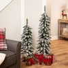 Northlight Pre-Lit Pencil Flocked Alpine Artificial Christmas Tree - 4' - Clear Lights - image 3 of 4