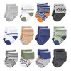 Luvable Friends Cotton Rich Baby Terry Socks 24-Pack, Orange Blue Stripe - image 2 of 3