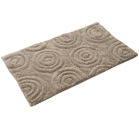 Knightsbridge Beautiful Circle Design Premium Quality Year Round Cotton  With Non-skid Back Bath Rug Stone : Target