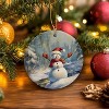 Lomsoe Winter Christmas Snowman Ceramic Ornament Gifts Rustic Winter Christmas Decorative Hanging Ornaments for Xmas Tree Snowman Xmas Tree Decor - 2 of 4