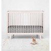 Bacati - Gray Pin Dots 100 percent Cotton Universal Baby US Standard Crib or Toddler Bed Fitted Sheet - 4 of 4