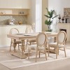 French Country Dining Chairs,Upholstered Dining Chairs with Carved Details,Stackable Solid Wood Dining Chairs for Kitchen-Coolbibila - 3 of 4