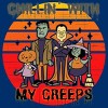Men's Design By Humans Chillin with my creeps 80's style halloween characters By MerchHQ T-Shirt - 2 of 3