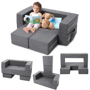 Jojoka Kids Play Sofa Set, 3-Piece Modular Convertible Toddler Couch and Floor Sofa for Children’s Room and Playroom - 1 of 4
