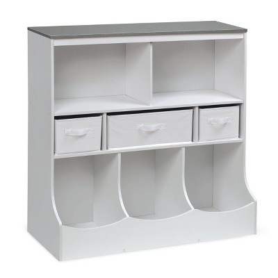 white toy storage unit