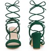 Perphy Women's Lace Up Slingback Block High Heels Sandals - 2 of 3