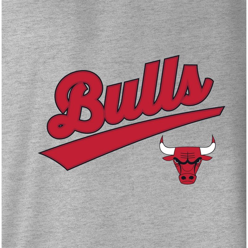 NBA Chicago Bulls Women&#39;s Gray Long Sleeve Team Slugger Crew Neck T-Shirt, 4 of 5