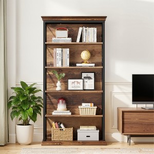 MAYEERTY 6-Tier Bookshelf, 70.87" Etagere Metal and Wooden Bookcase for Home Office - 1 of 4