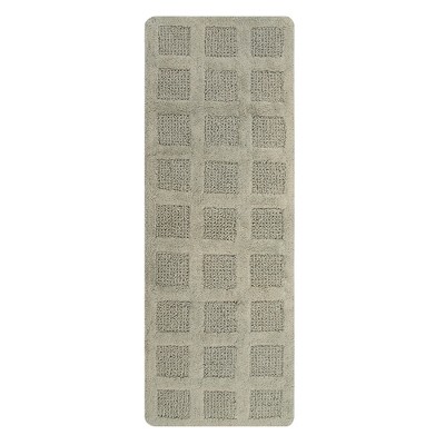 Square Honeycomb 100% Cotton Reversible Bath Rug Sage by Knightsbridge